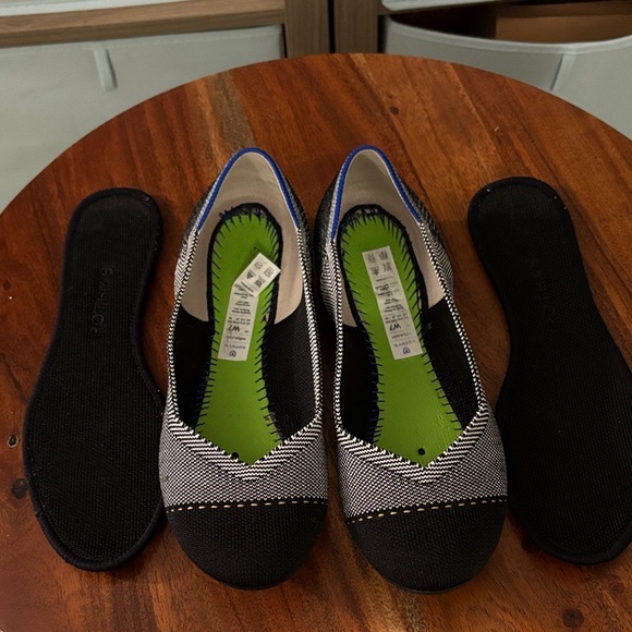 Rothy's Black and White Women's Flats - Picture 2 of 3